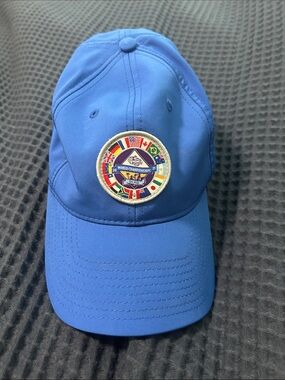 Blue Baseball Cap with Multi-Flag Championship Patch